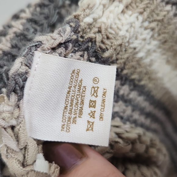 Free People Desert Moon Striped Long Sleeve Loose Ribbon Yarn Knit Sweater S - Picture 5 of 13